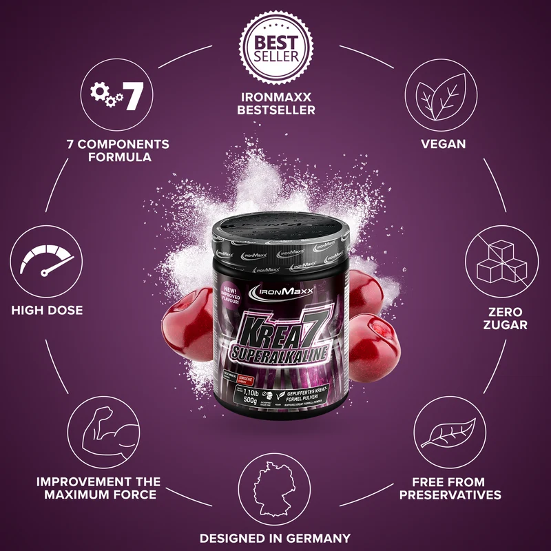 Krea7 Superalkaline Powder (500g) - Kirsche
