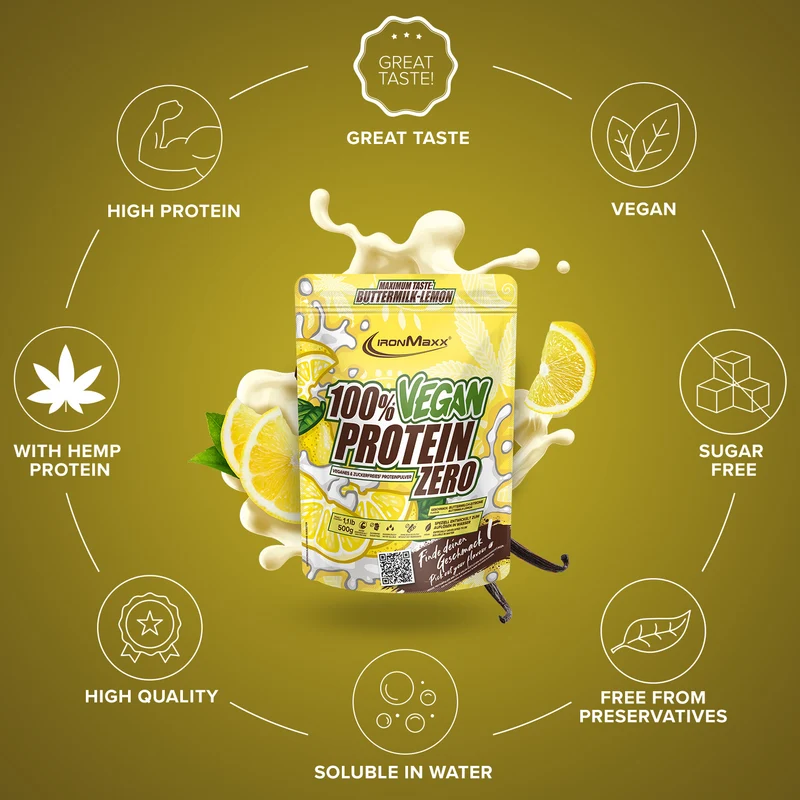 100% Vegan Protein Zero (500g) - Buttermilk Lemon