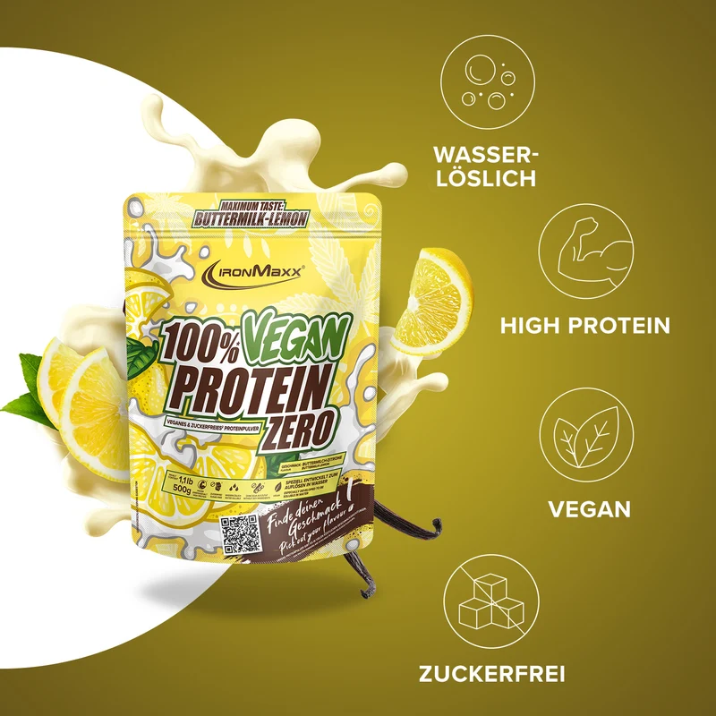 100% Vegan Protein Zero (500g) - Buttermilk Lemon