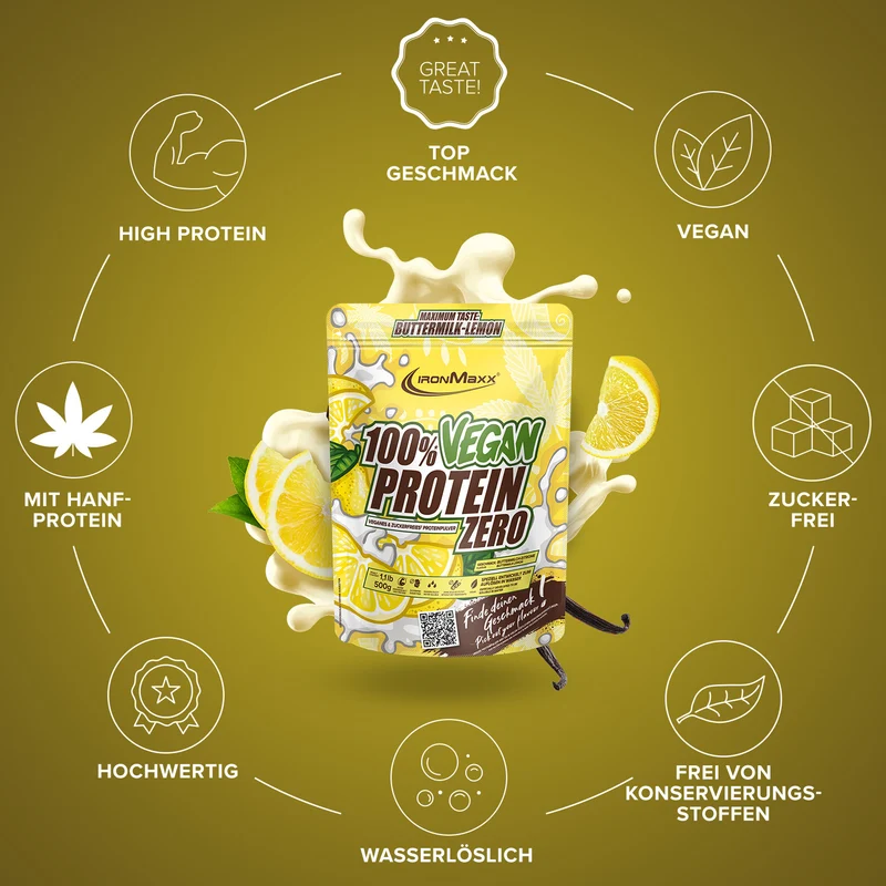 100% Vegan Protein Zero (500g) - Buttermilk Lemon