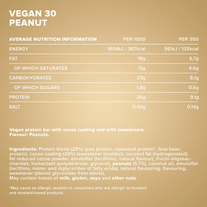 Vegan 30 Protein Riegel (35g) - Peanut
