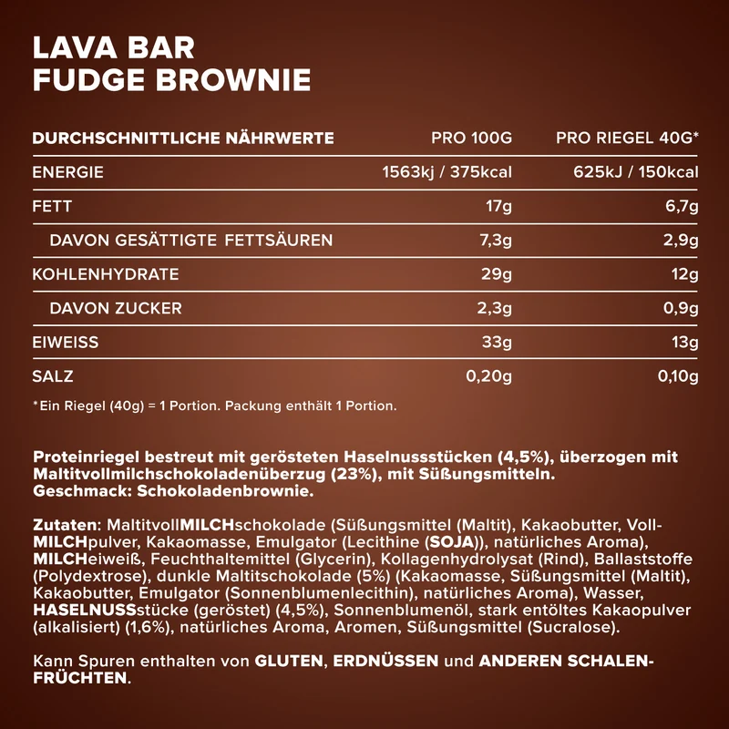 Lava Bar Protein Riegel (40g) - Fudge Brownie