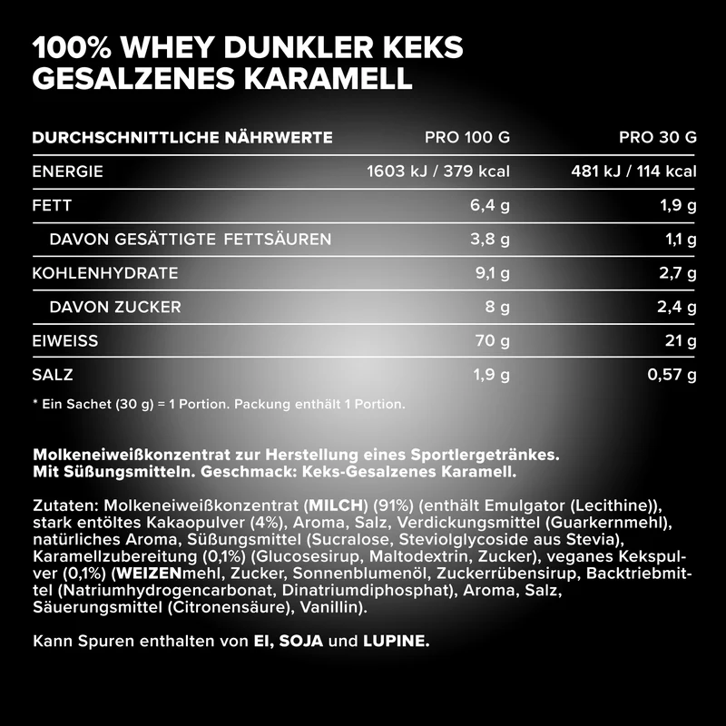 100% Whey Protein (30g) - Dark Cookies Salted Caramel