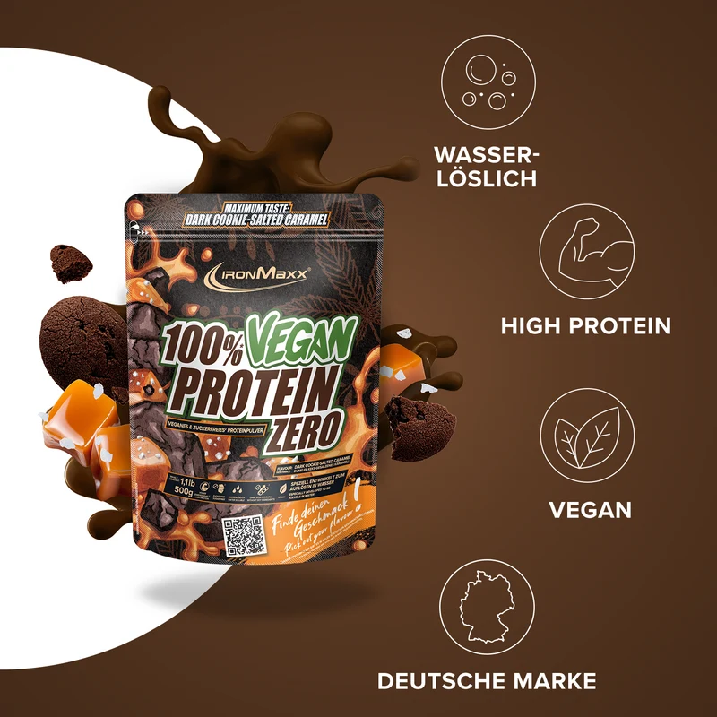 100% Vegan Protein Zero (500g) - Dark Cookie Salted Caramel