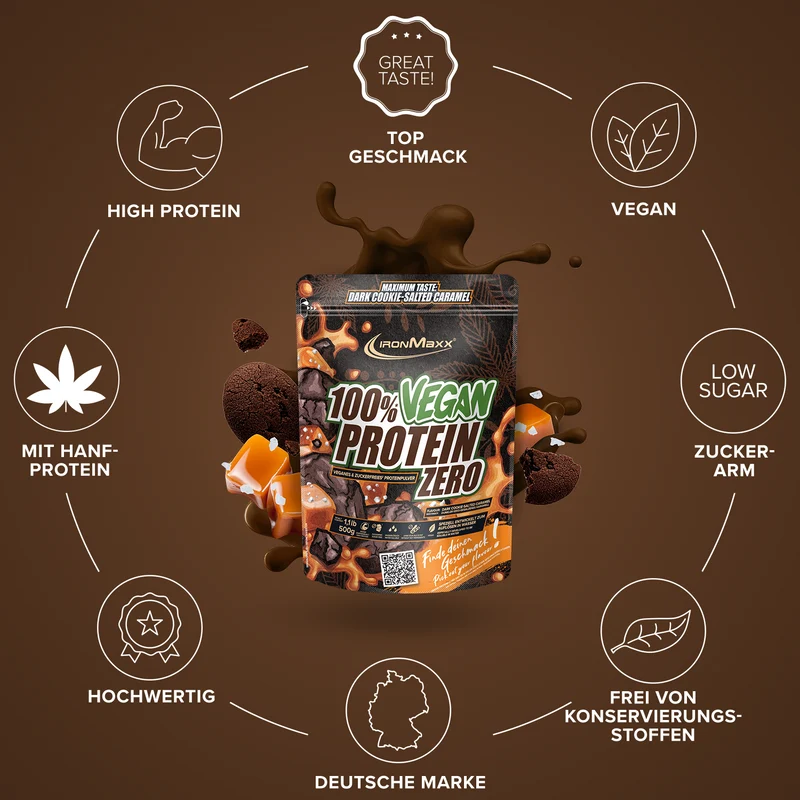 100% Vegan Protein Zero (500g) - Dark Cookie Salted Caramel