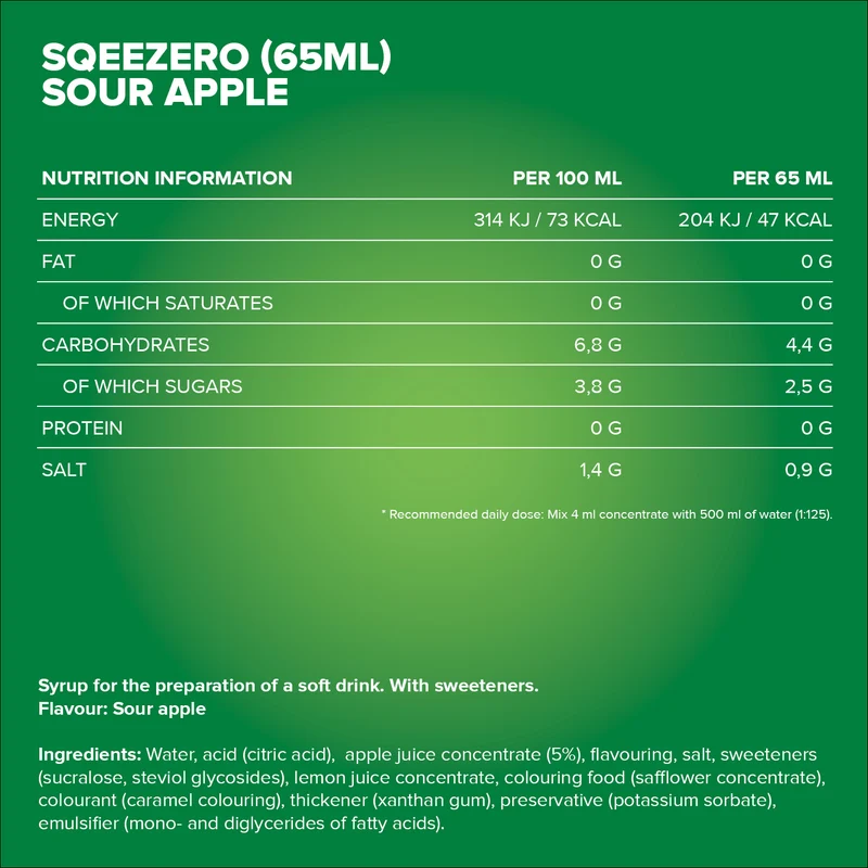 SqueeZero (65ml) - Sour Green Apple