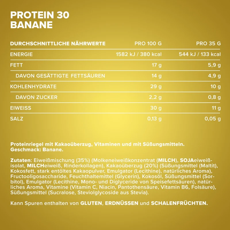 Protein 30 Protein Riegel (24x35g) - Banane