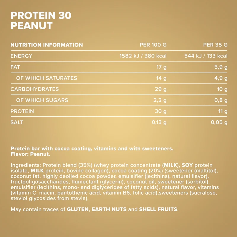 Protein 30 Protein Riegel (24x35g) - Erdnuss