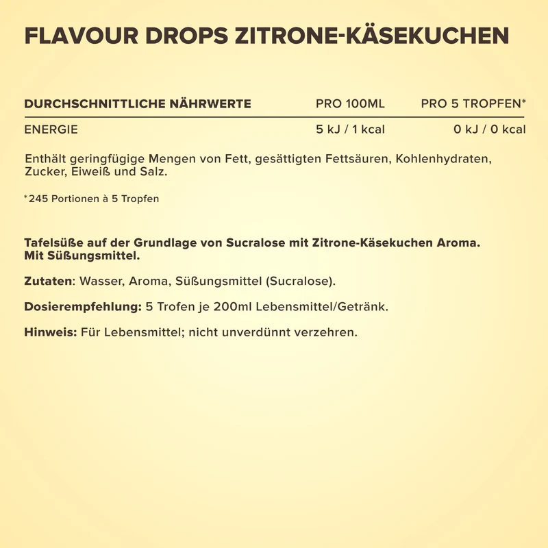 Flavour Drops (50ml) - Lemon-Cheesecake