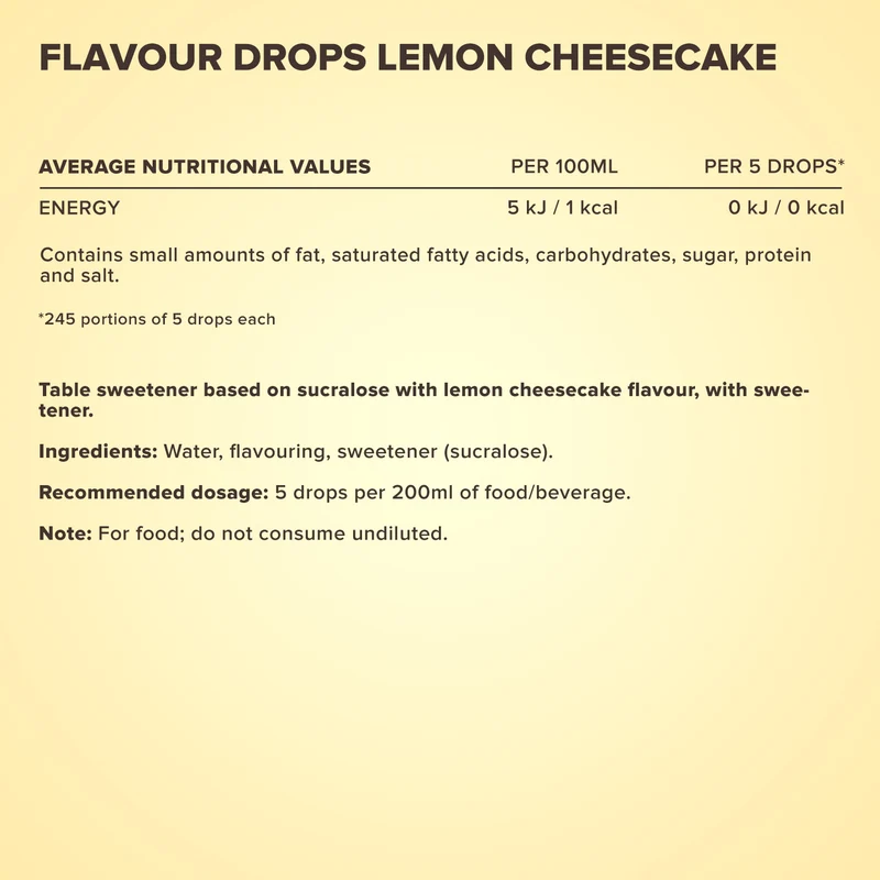 Flavour Drops (50ml) - Lemon-Cheesecake