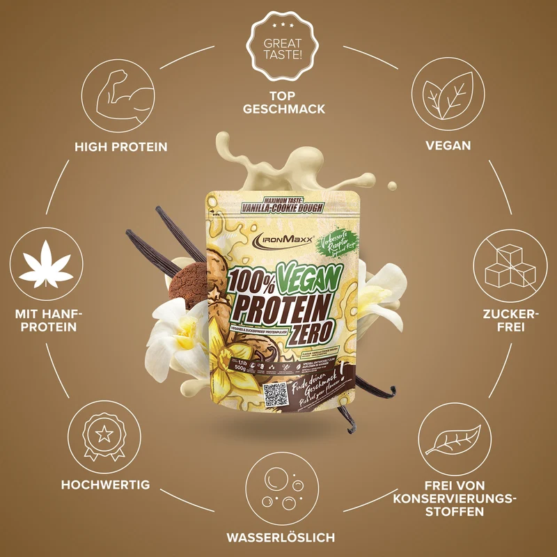 100% Vegan Protein Zero (500g) - Vanilla Cookie Dough