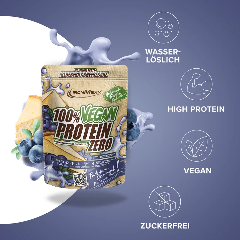 100% Vegan Protein Zero (500g) - Blueberry Cheesecake