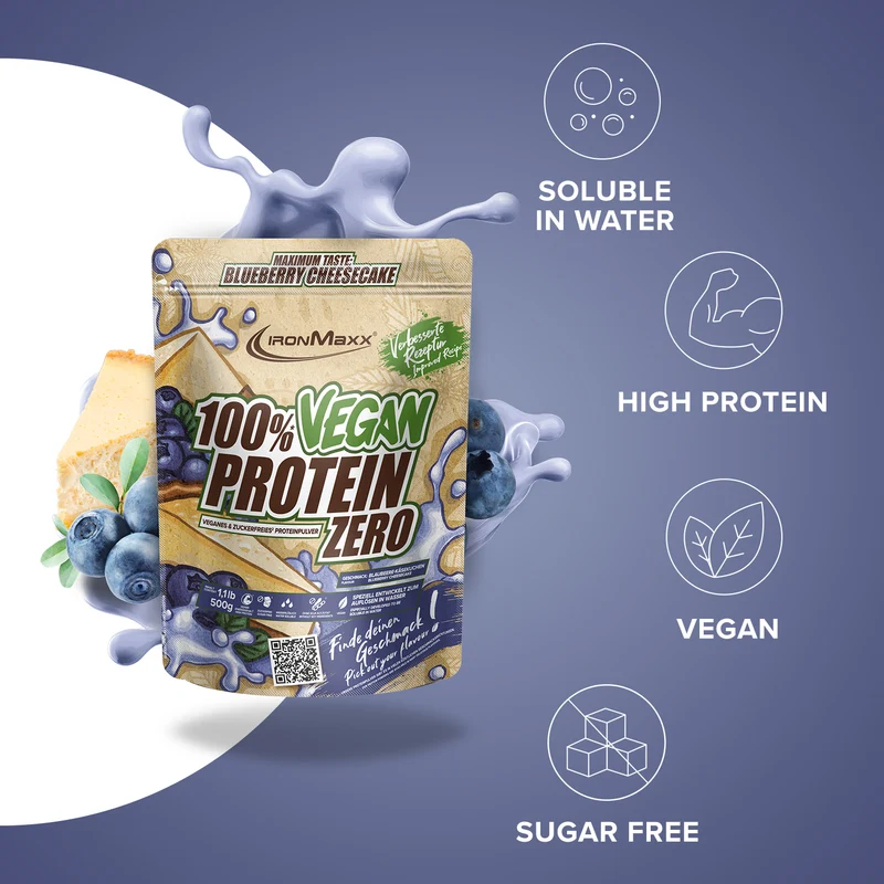 100% Vegan Protein Zero (500g) - Blueberry Cheesecake