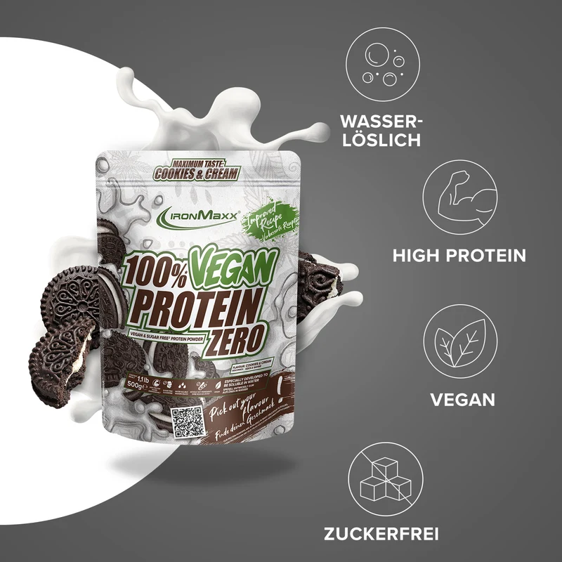 100% Vegan Protein Zero (500g) - Cookies & Cream