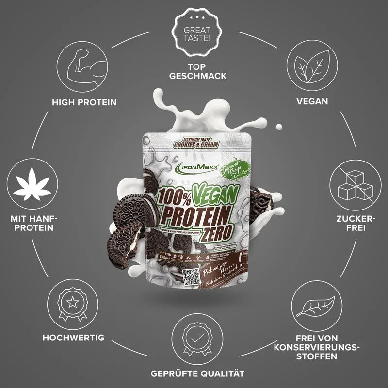 100% Vegan Protein Zero (500g) - Cookies & Cream
