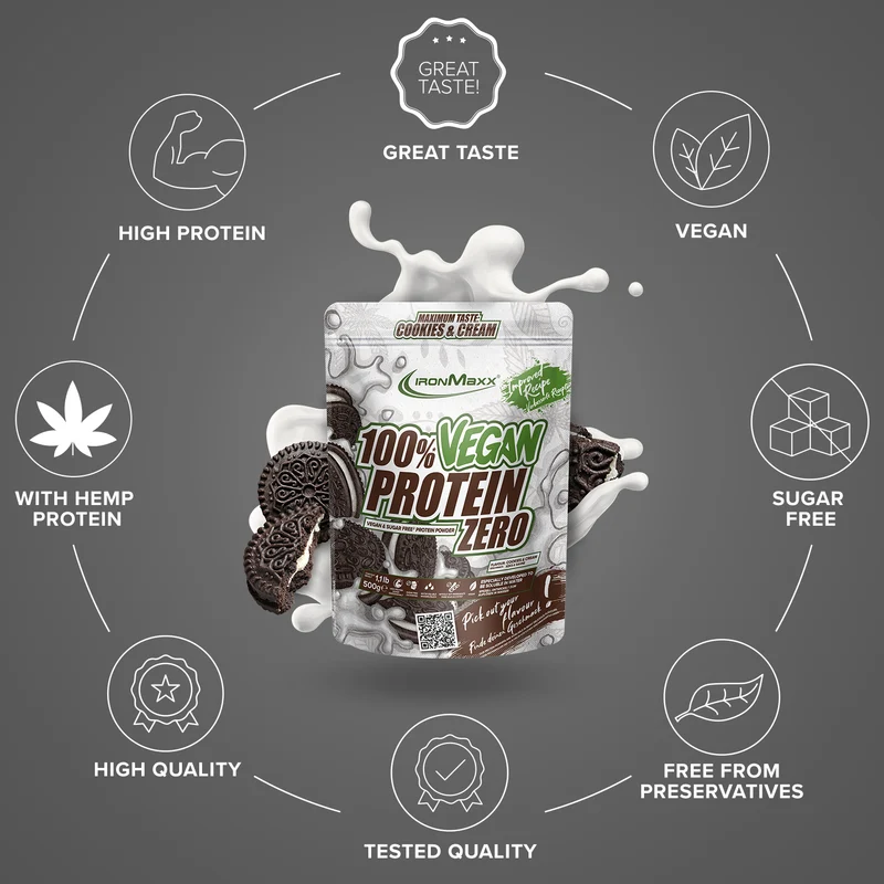 100% Vegan Protein Zero (500g) - Cookies & Cream