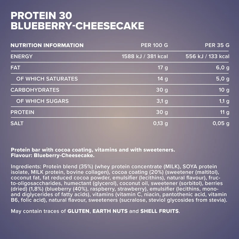 Protein 30 Protein Riegel (35g) - Blueberry Cheesecake