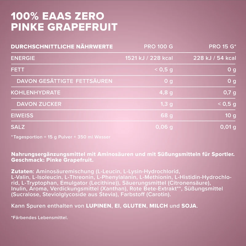 100% EAAs Zero (500g) - Pink Grapefruit