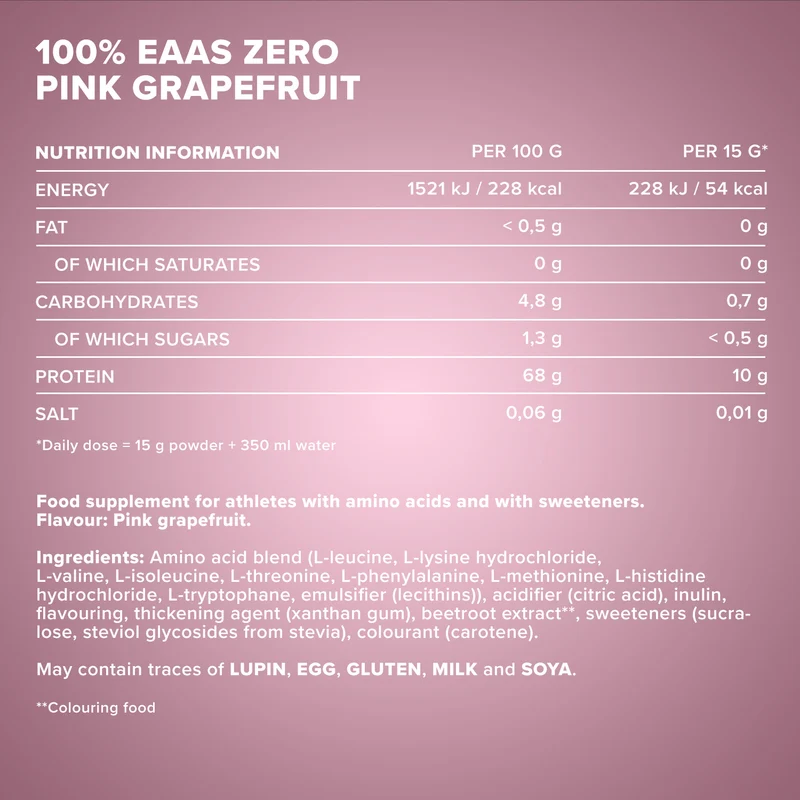 100% EAAs Zero (500g) - Pink Grapefruit