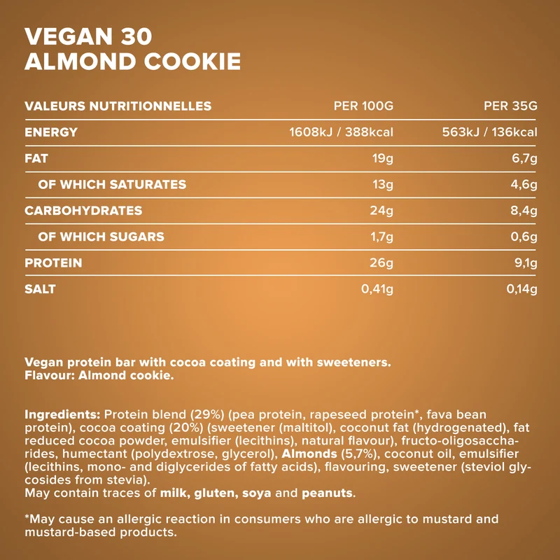 Vegan 30 Protein Riegel (35g) - Almond Cookie