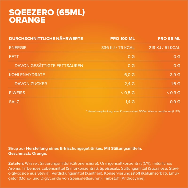 SqueeZero (65ml) - Orange