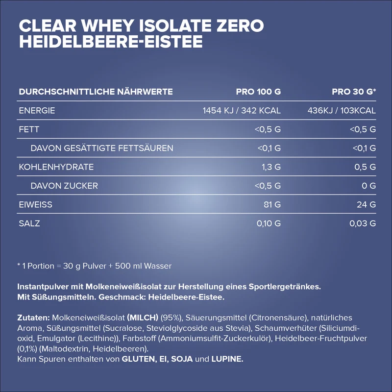 Clear Whey Isolate ZERO (400g) - Blueberry Ice Tea