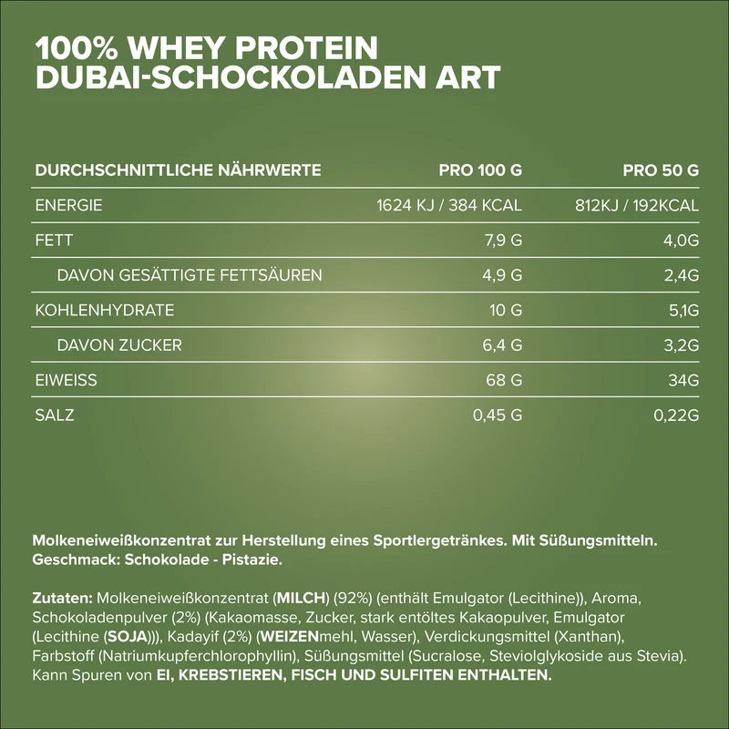 100% Whey Protein (500g) - Dubai Chocolate Style
