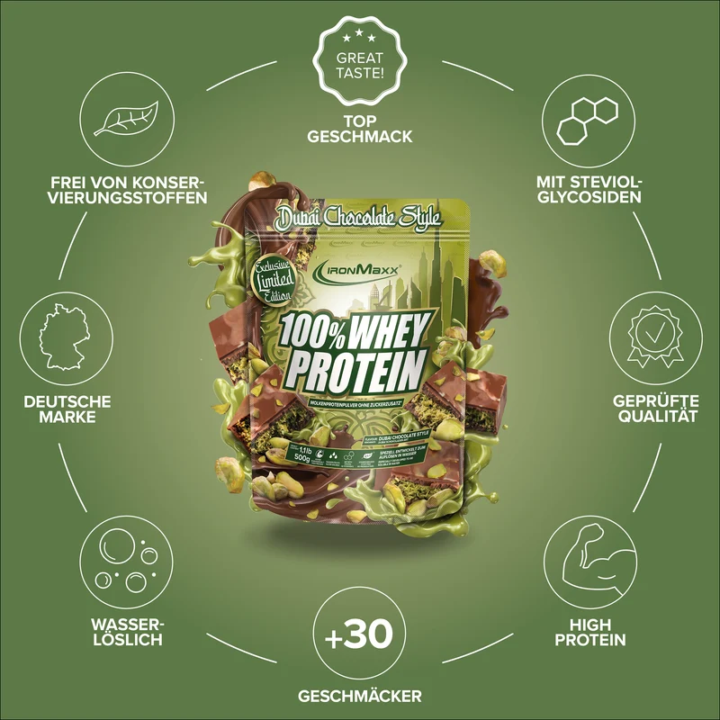 100% Whey Protein (500g) - Dubai Chocolate Style