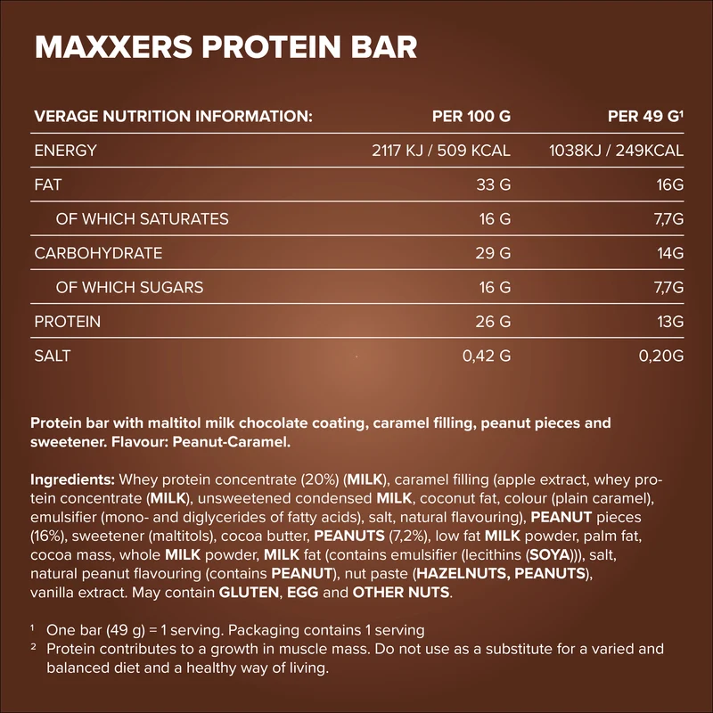 Maxxers (49g) - Peanut Caramel