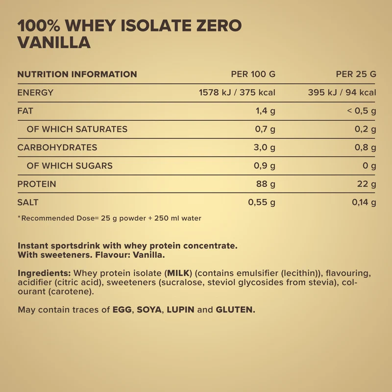 100% Whey Isolate ZERO (400g) - Vanille