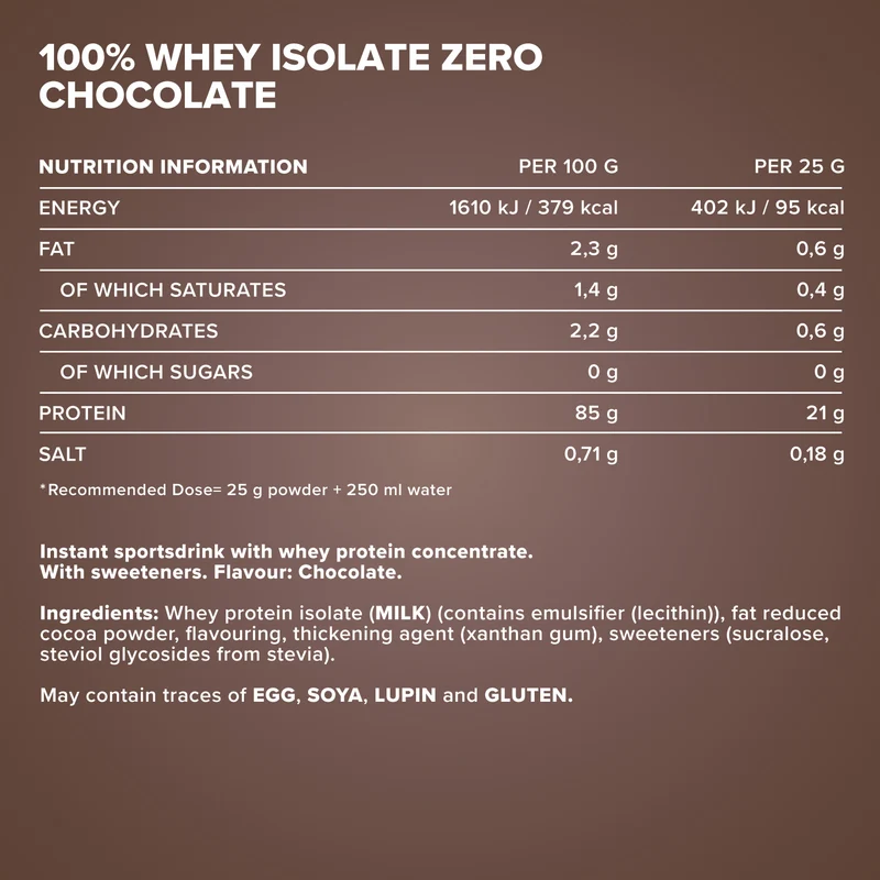 100% Whey Isolate ZERO (400g) - Schokolade