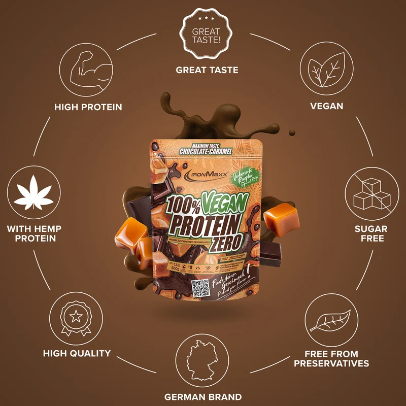 100% Vegan Protein Zero (500g) - Chocolate Caramel