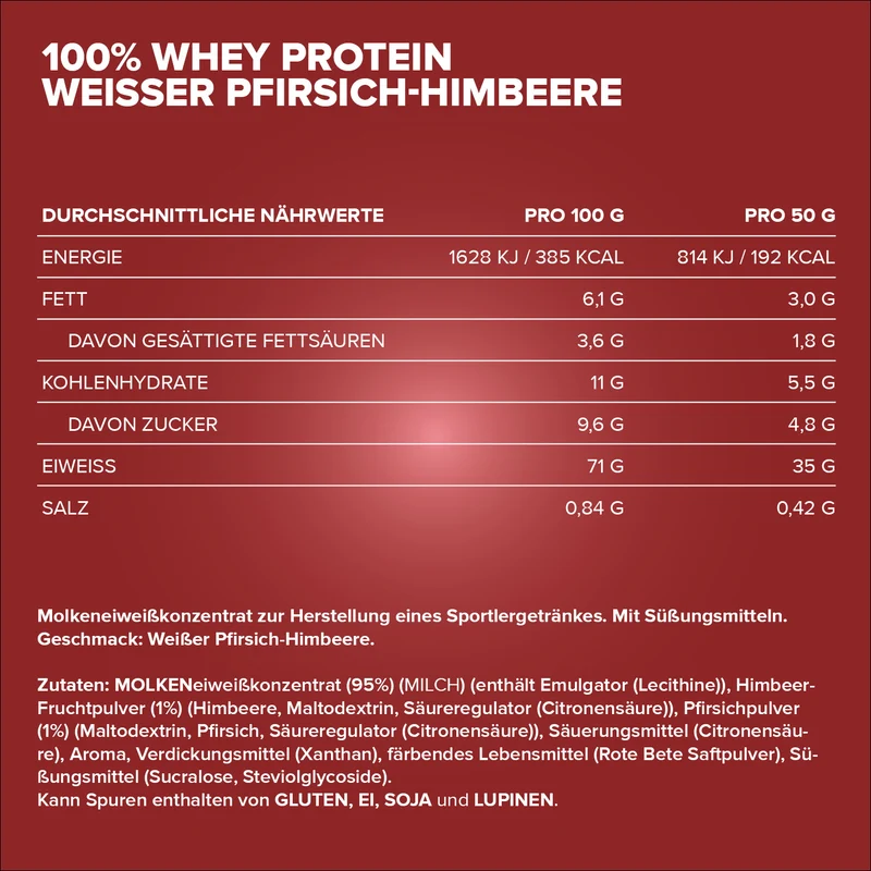 100% Whey Protein (500g) - White Peach Raspberry (Special Edition)
