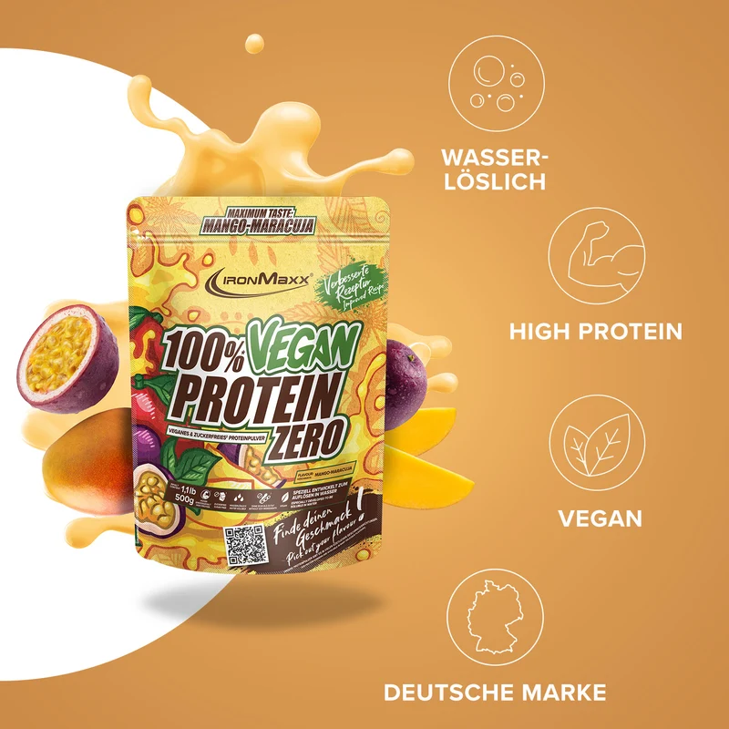 100% Vegan Protein Zero (500g) - Mango-Maracuja