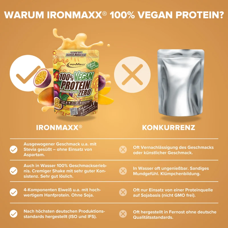 100% Vegan Protein Zero (500g) - Mango-Maracuja