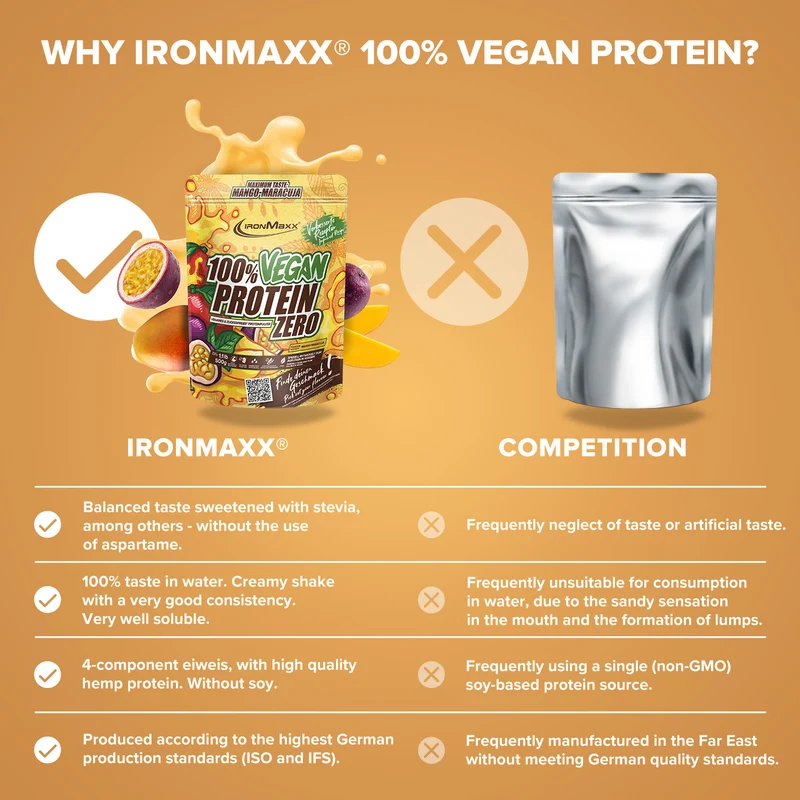 100% Vegan Protein Zero (500g) - Mango-Maracuja