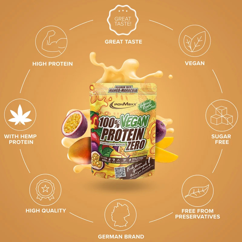 100% Vegan Protein Zero (500g) - Mango-Maracuja