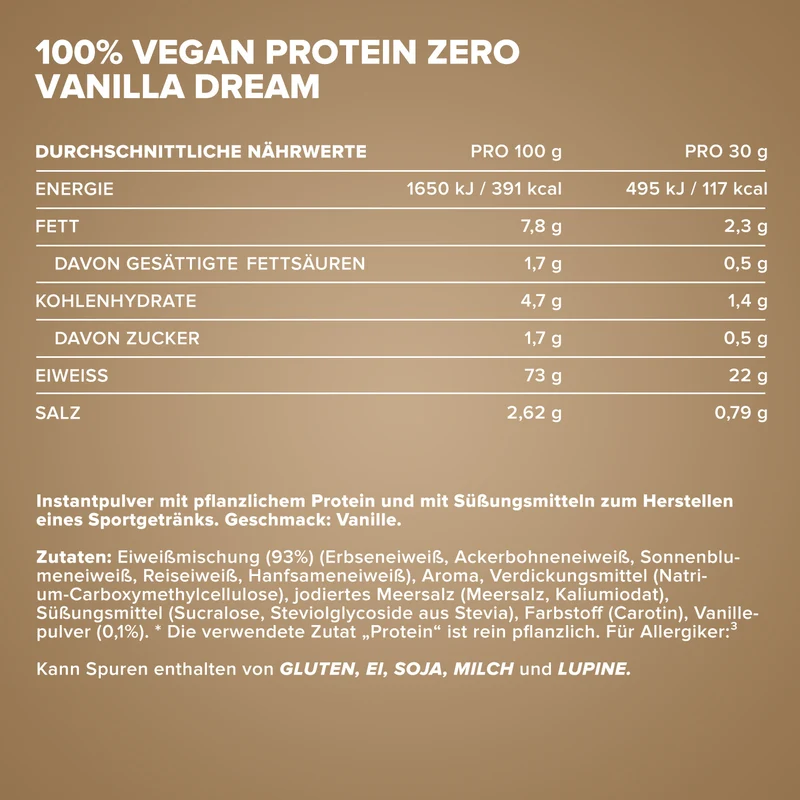 100% Vegan Protein Zero (500g) - Vanilla Dream
