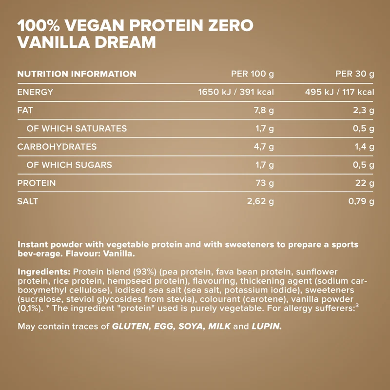 100% Vegan Protein Zero (500g) - Vanilla Dream