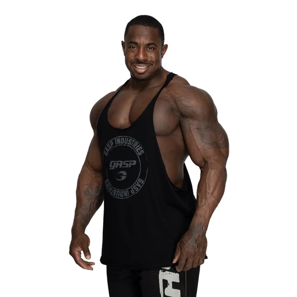 GASP STRINGER TANK TOP, Black