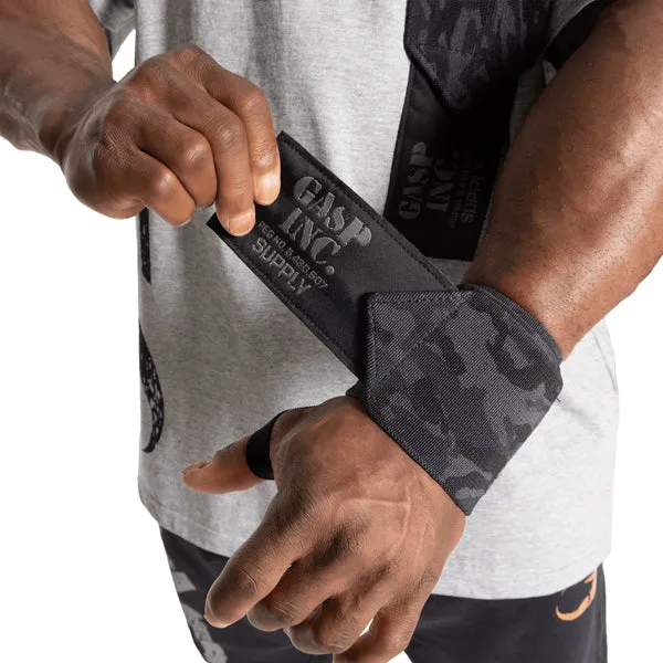 GASP HEAVY DUTY WRIST WRAPS 18", Black Camo