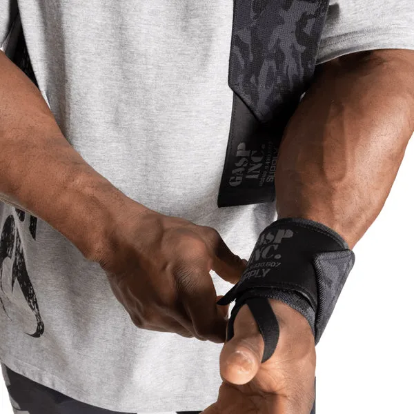 GASP HEAVY DUTY WRIST WRAPS 18", Black Camo