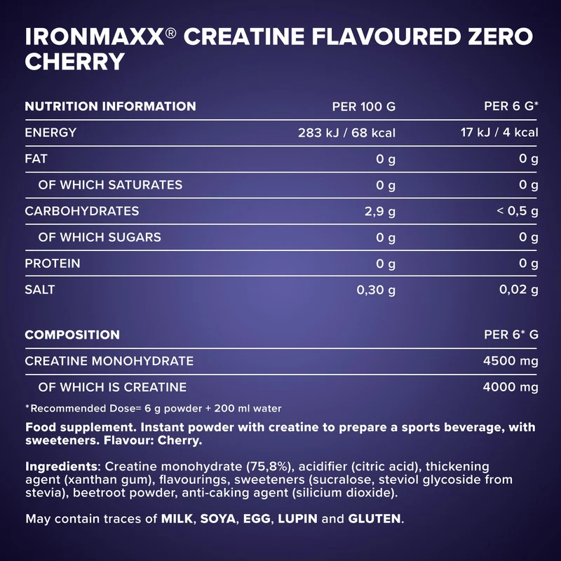 Creatine Flavoured Zero (500g) - Kirsche