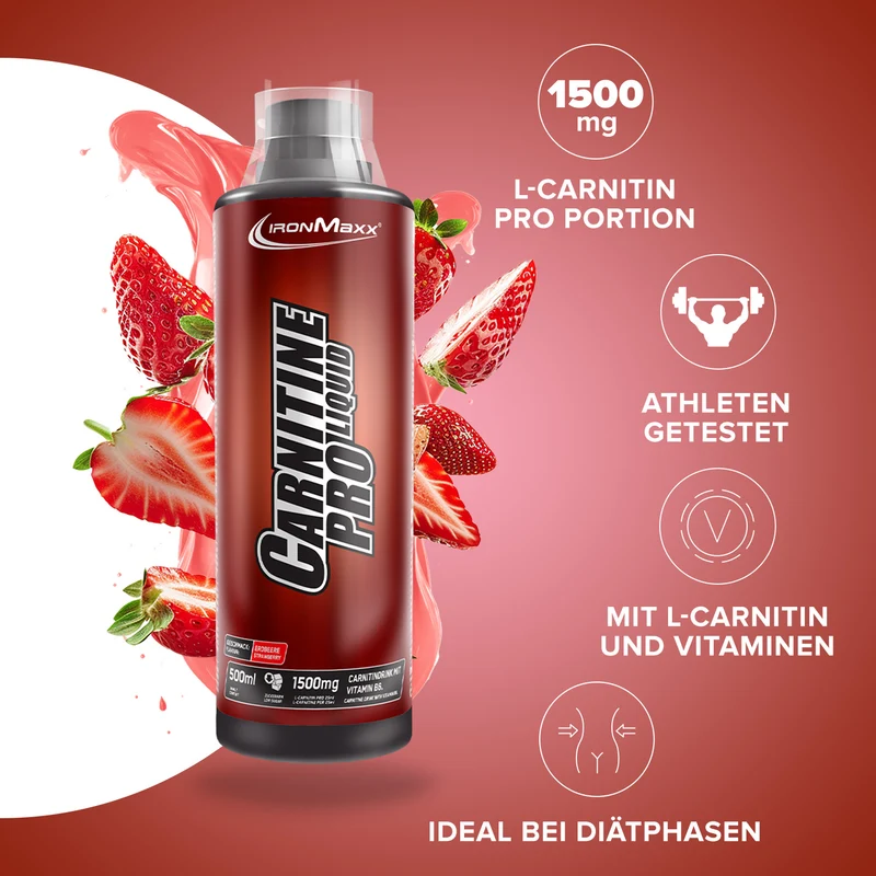 Carnitine Pro Liquid (500ml) - Erdbeere