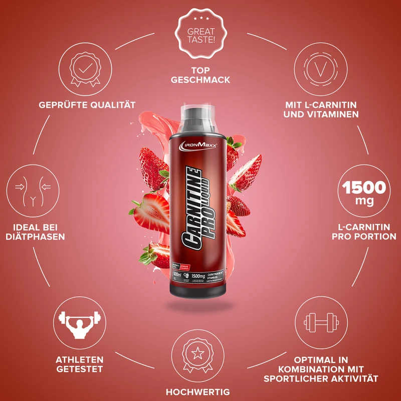 Carnitine Pro Liquid (500ml) - Erdbeere