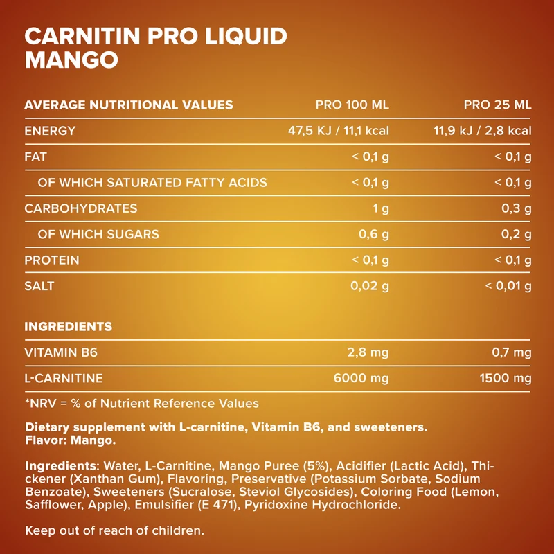 Carnitine Pro Liquid (1000ml) - Mango