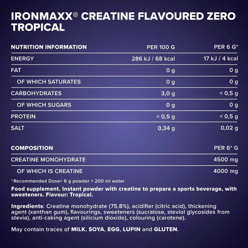 Creatine Flavoured Zero (500g) - Tropical