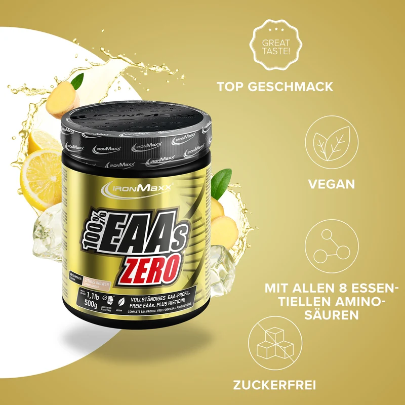 100% EAAs Zero (500g) - Zitrus-Ingwer