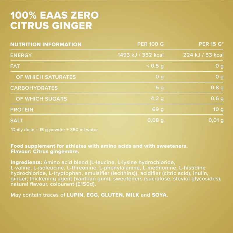 100% EAAs Zero (500g) - Zitrus-Ingwer
