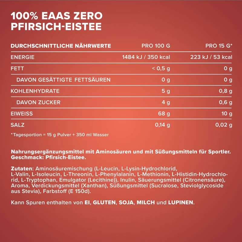 100% EAAs Zero (500g) - Peach Ice Tea